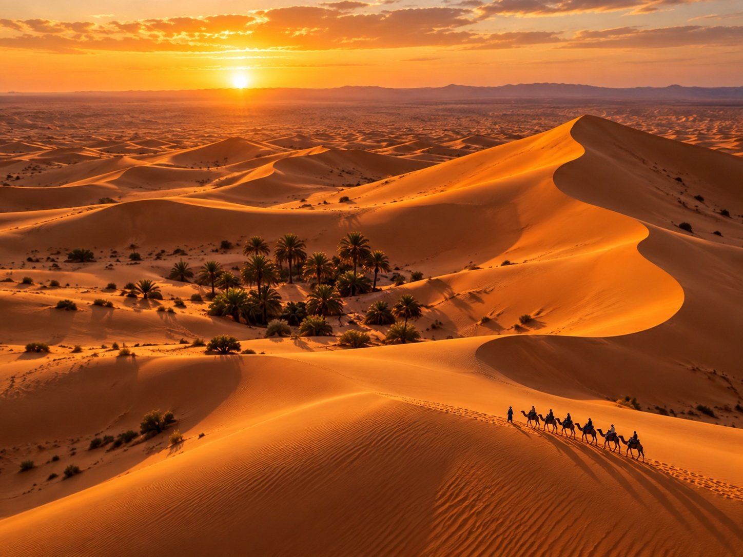 Aerial view of Merzouga dunes